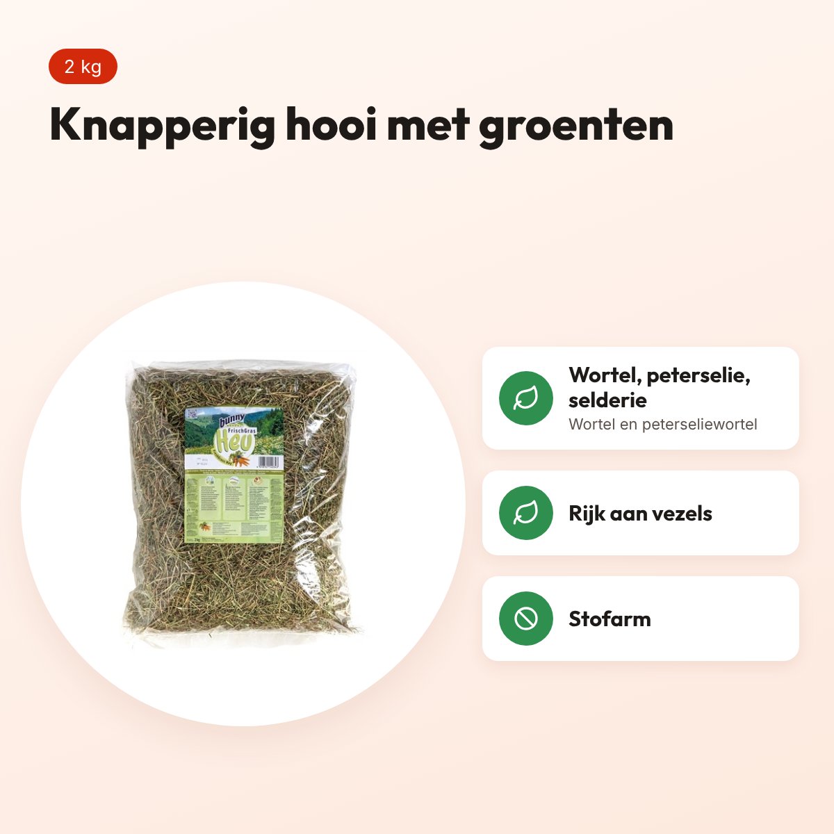 Bunny Nature Vers Gras Hooi Tuingeluk 2 kg – knapperig – voordelen