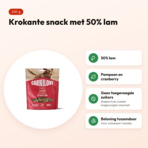 Carnilove hondensnack Crunchy lam en cranberry 200 g – graanvrij – voordelen