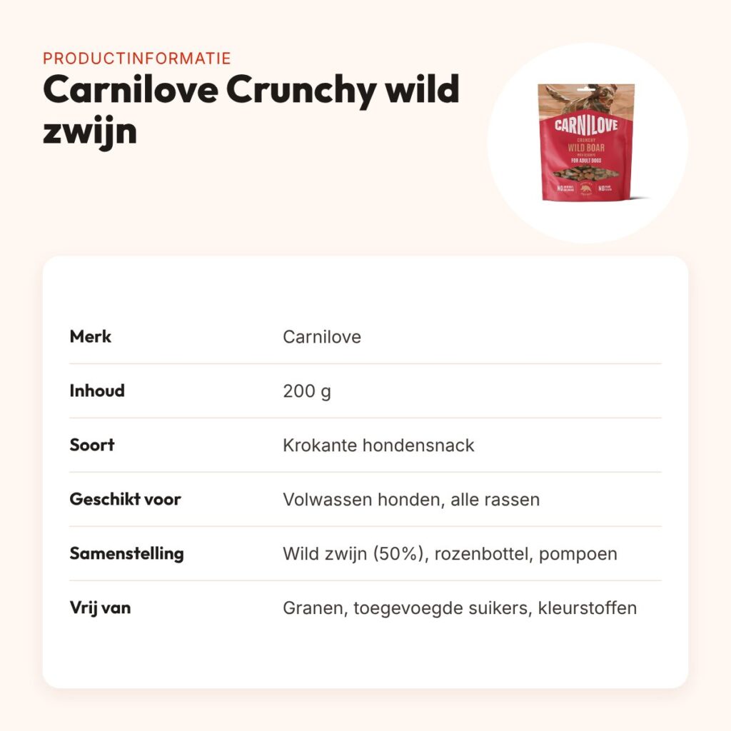 Carnilove hondensnack Crunchy wild zwijn en rozenbottel 200 g – productinformatie