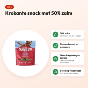 Carnilove hondensnack Crunchy zalm en blauwe bes 200 g – graanvrij – voordelen