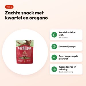 Carnilove hondensnack Soft kwartel en oregano 200 g – graanvrij – voordelen