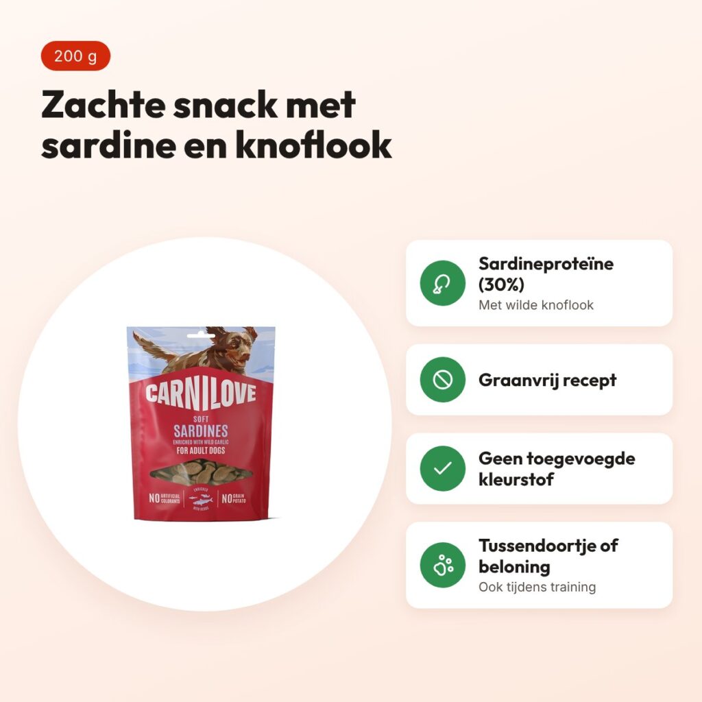 Carnilove hondensnack Soft sardine en wilde knoflook 200 g – voordelen