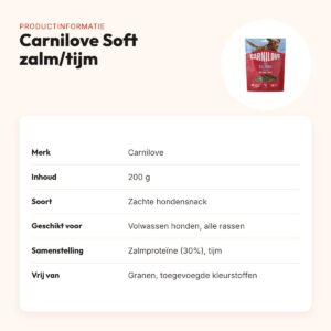 Carnilove hondensnack Soft zalm en tijm 200 g – kleine stukjes – productinformatie