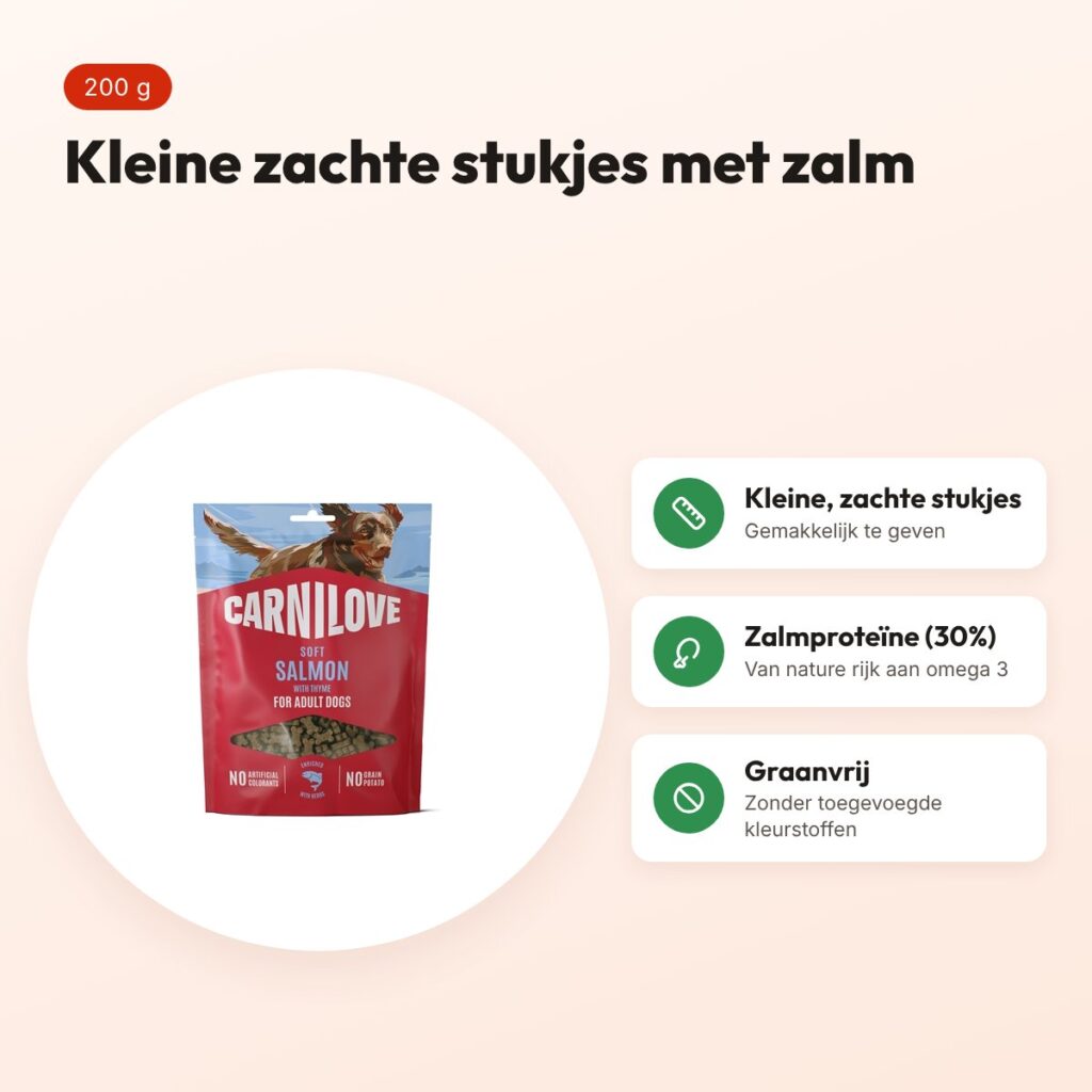 Carnilove hondensnack Soft zalm en tijm 200 g – kleine stukjes – voordelen