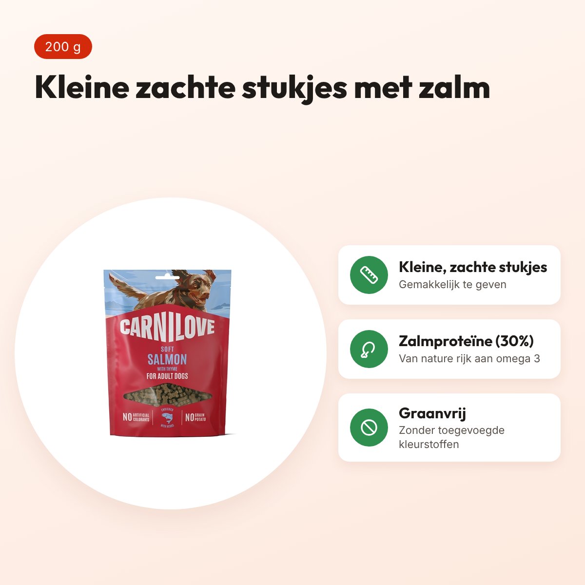 Carnilove hondensnack Soft zalm en tijm 200 g – kleine stukjes – voordelen