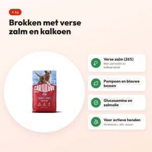 Carnilove hondenvoer Active Adult zalm en kalkoen 4 kg – graanvrij – voordelen