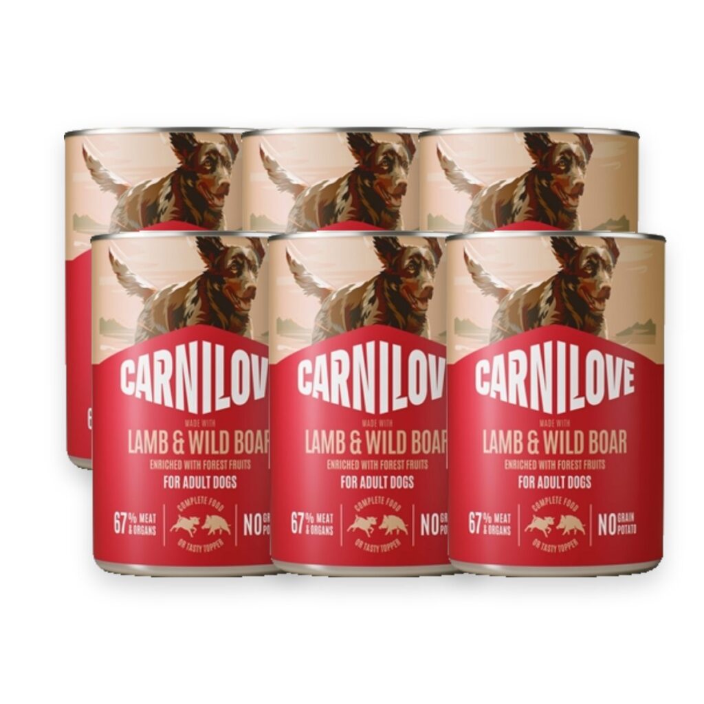 Carnilove hondenvoer blik lam en wild zwijn 6 x 400 g – graanvrij – verpakking