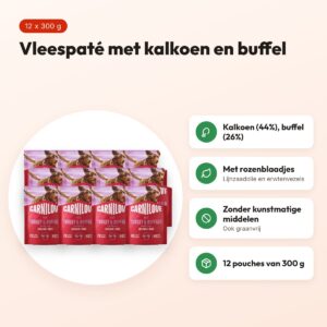 Carnilove hondenvoer pouch kalkoen, buffel en rozenblaadjes 12 x 300 g – voordelen