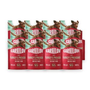 Carnilove hondenvoer pouch kalkoen, fazant en frambozenblad 12 x 300 g – verpakking