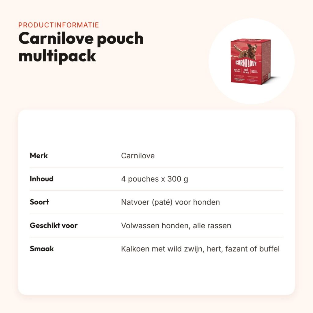 Carnilove hondenvoer pouch multipack 4 x 300 g – 4 smaken – productinformatie
