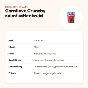 Carnilove kattensnack Crunchy zalm en kattenkruid 50 g – graanvrij – productinformatie