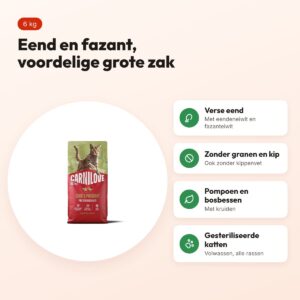 Carnilove kattenvoer Active Sterilised eend en fazant 6 kg – graanvrij – voordelen
