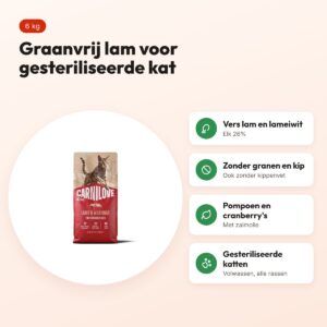 Carnilove kattenvoer Active Sterilised lam en wild zwijn 6 kg – graanvrij – voordelen