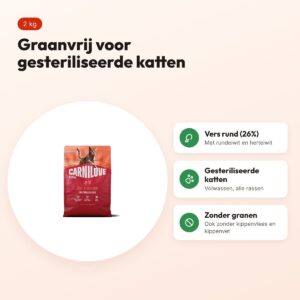 Carnilove kattenvoer Active Sterilised rund en hert 2 kg – graanvrij – voordelen