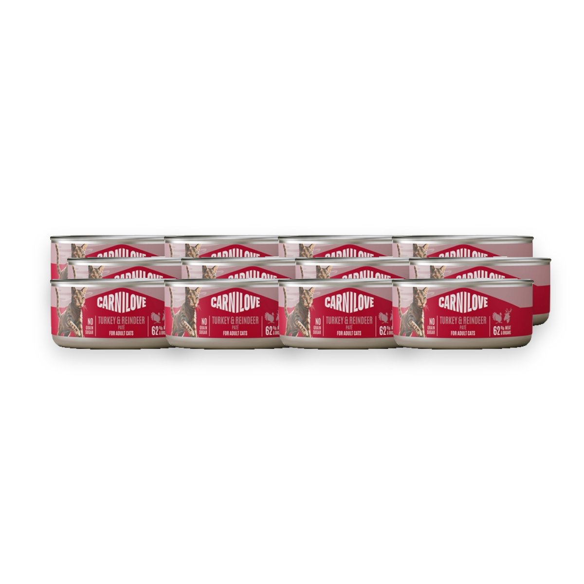Carnilove kattenvoer paté kalkoen en rendier 12 x 100 g – verpakking