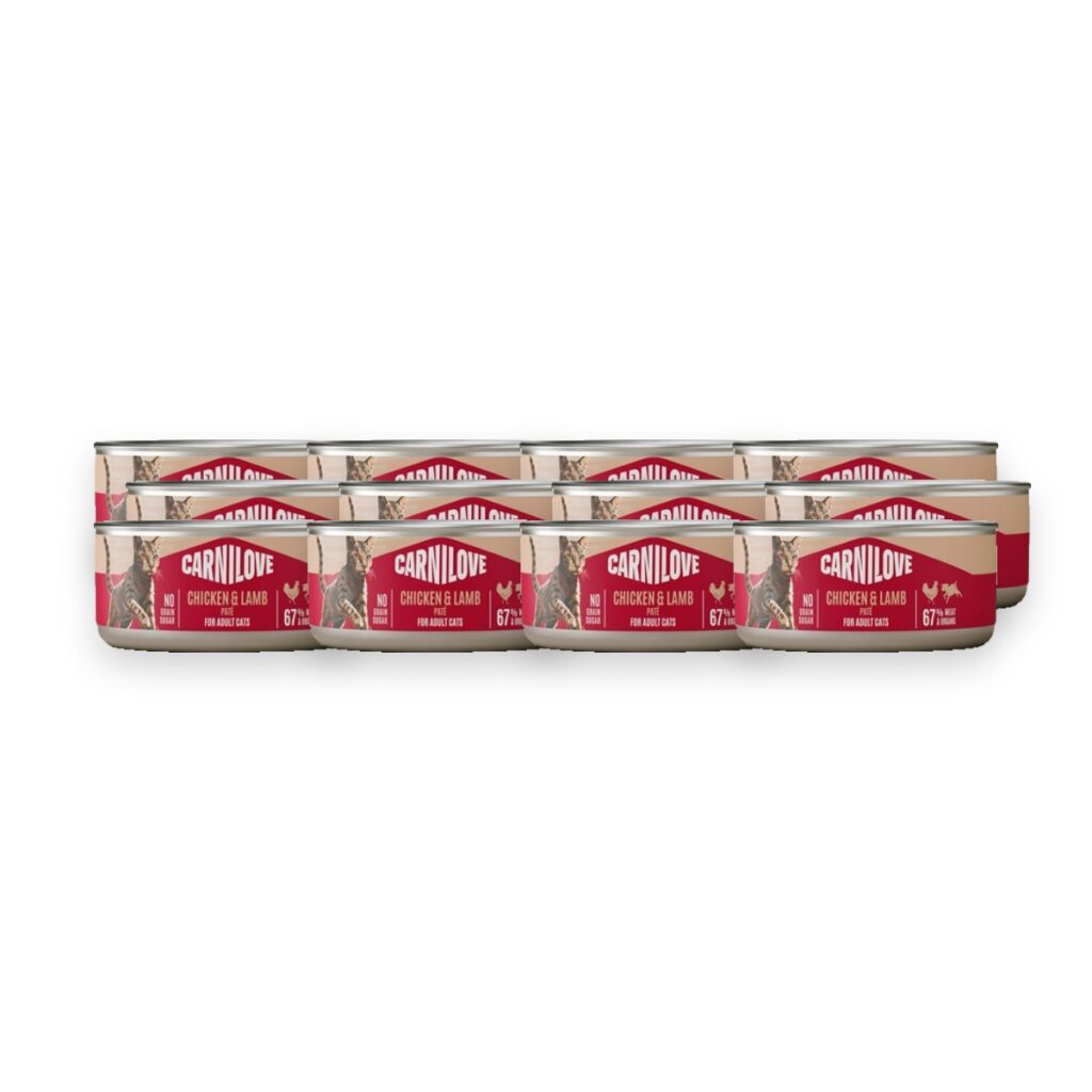 Carnilove kattenvoer paté kip en lam 12 x 100 g – graanvrij – verpakking
