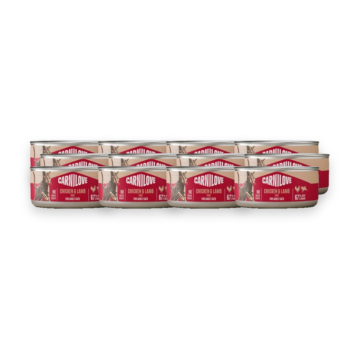 Carnilove kattenvoer paté kip en lam 12 x 100 g – graanvrij – verpakking