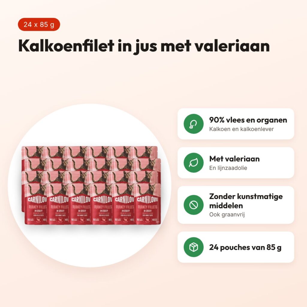 Carnilove kattenvoer pouch kalkoen en valeriaan in jus 24 x 85 g – voordelen