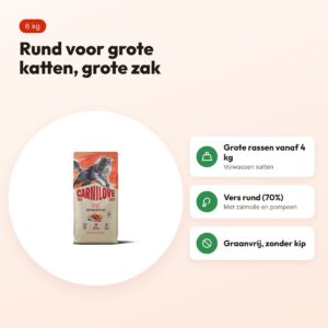 Carnilove kattenvoer True Fresh Large Breed rund 6 kg – graanvrij – voordelen