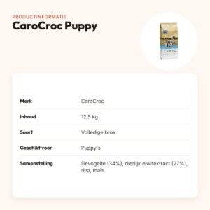 CaroCroc hondenvoer Puppy 12,5 kg – licht verteerbaar – productinformatie