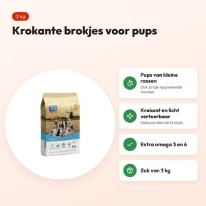 CaroCroc hondenvoer Puppy 3 kg – licht verteerbare brokjes, kleine rassen – voordelen