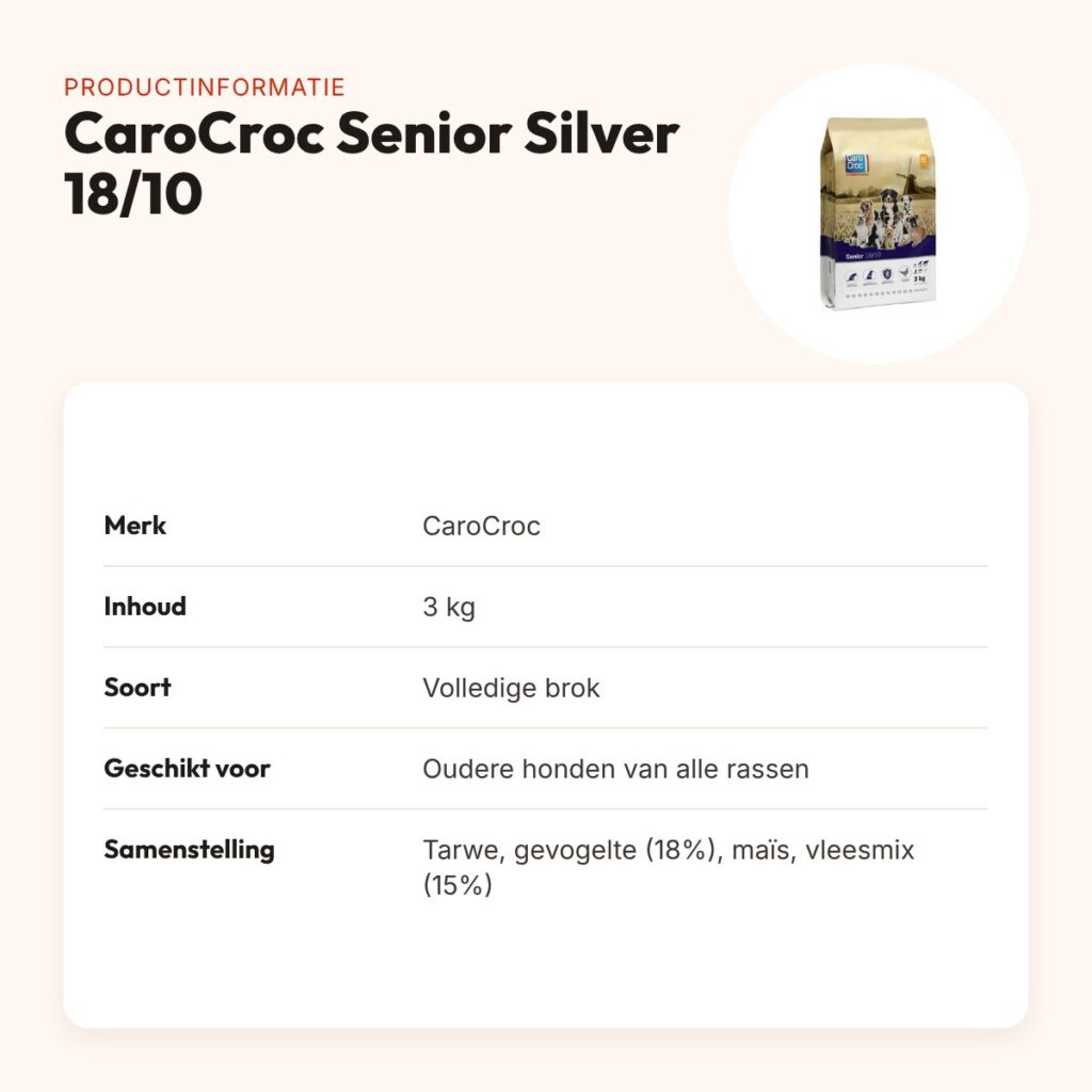 CaroCroc hondenvoer Senior Silver 18/10 3 kg – licht verteerbaar – productinformatie