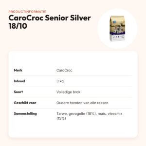 CaroCroc hondenvoer Senior Silver 18/10 3 kg – licht verteerbaar – productinformatie