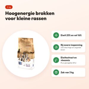 CaroCroc hondenvoer Small Breed 25/16 3 kg – hoogenergetisch – voordelen