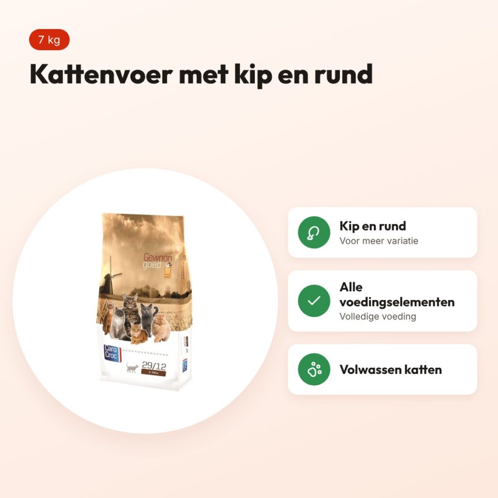 Carocroc kattenvoer 3-Mix 7 kg – kip en rund – voordelen