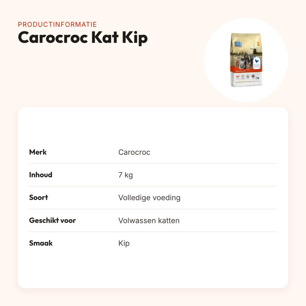 Carocroc kattenvoer Kip 7 kg – 38% gevogelte, licht verteerbaar – productinformatie