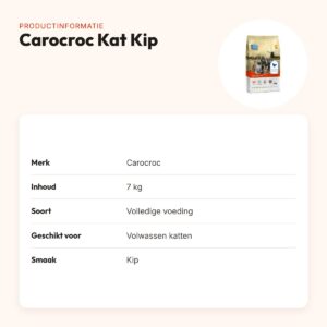 Carocroc kattenvoer Kip 7 kg – 38% gevogelte, licht verteerbaar – productinformatie