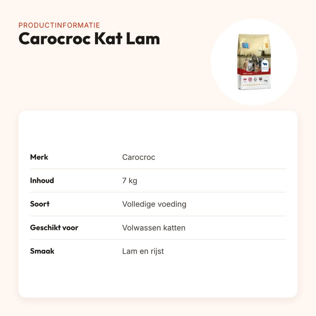 Carocroc kattenvoer Lam 7 kg – licht verteerbaar – productinformatie