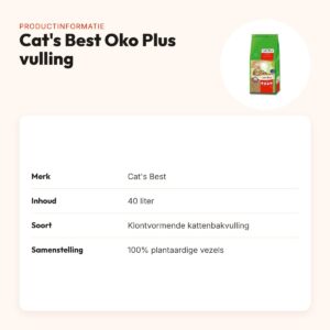 Cat's Best Oko Plus kattenbakvulling klontvormend 40 liter – productinformatie