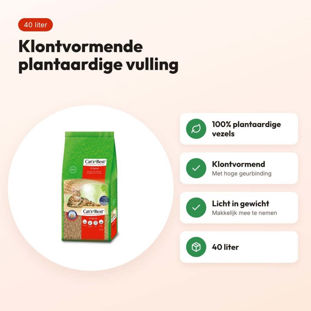 Cat's Best Oko Plus kattenbakvulling klontvormend 40 liter – voordelen