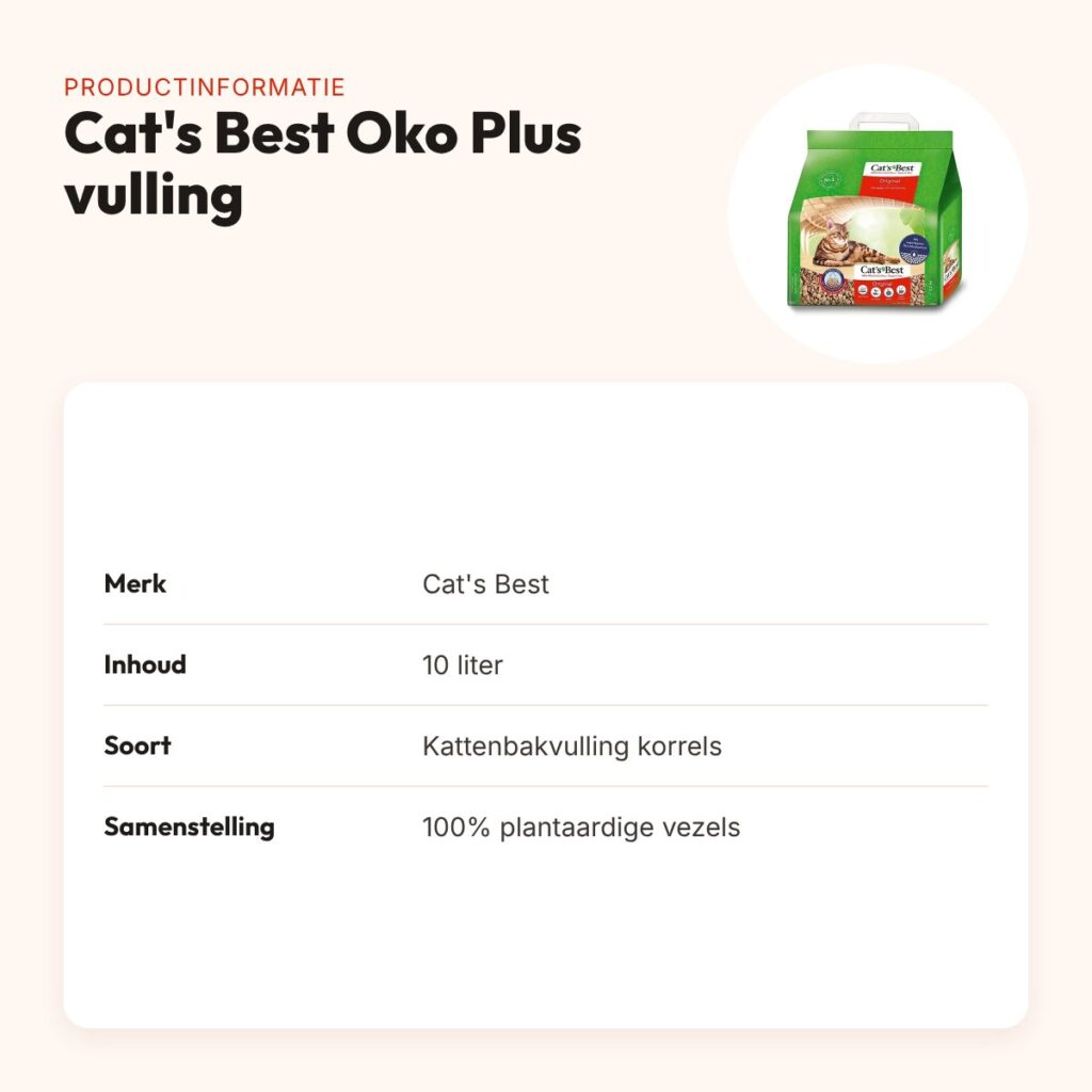 Cat's Best Oko Plus kattenbakvulling plantaardige vezels 10 liter – productinformatie