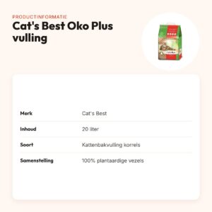 Cat's Best Oko Plus kattenbakvulling plantaardige vezels 20 liter – productinformatie