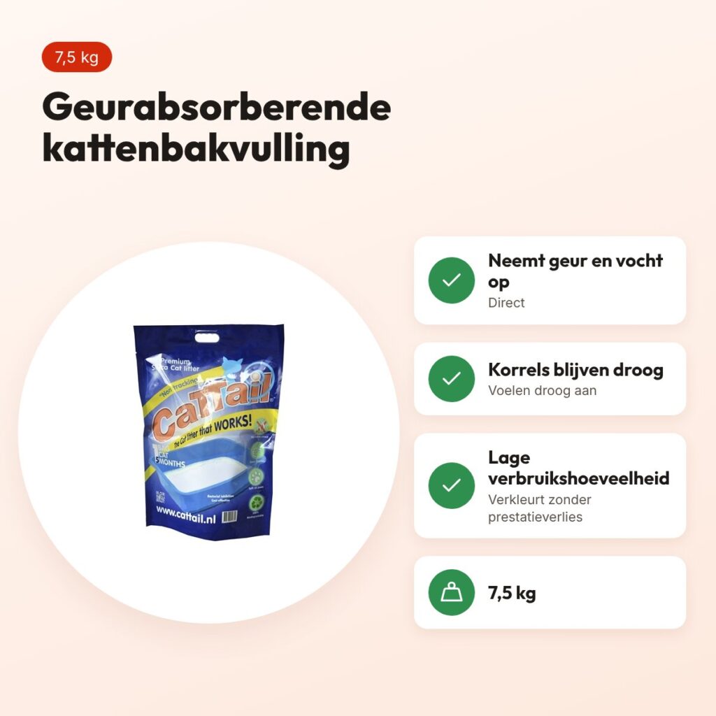 Cat-Tail Trackless kattenbakvulling geurabsorberend 7,5 kg – voordelen