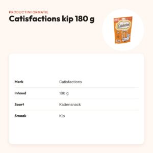 Catisfactions kattensnack kip 180 g – krokant met zachte vulling – productinformatie
