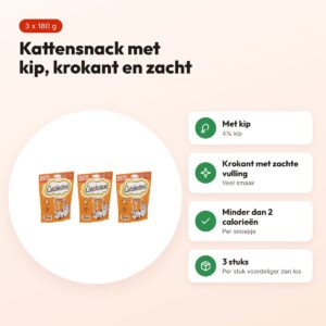 Catisfactions kattensnack kip 180 g – multipack 3 stuks – voordelen