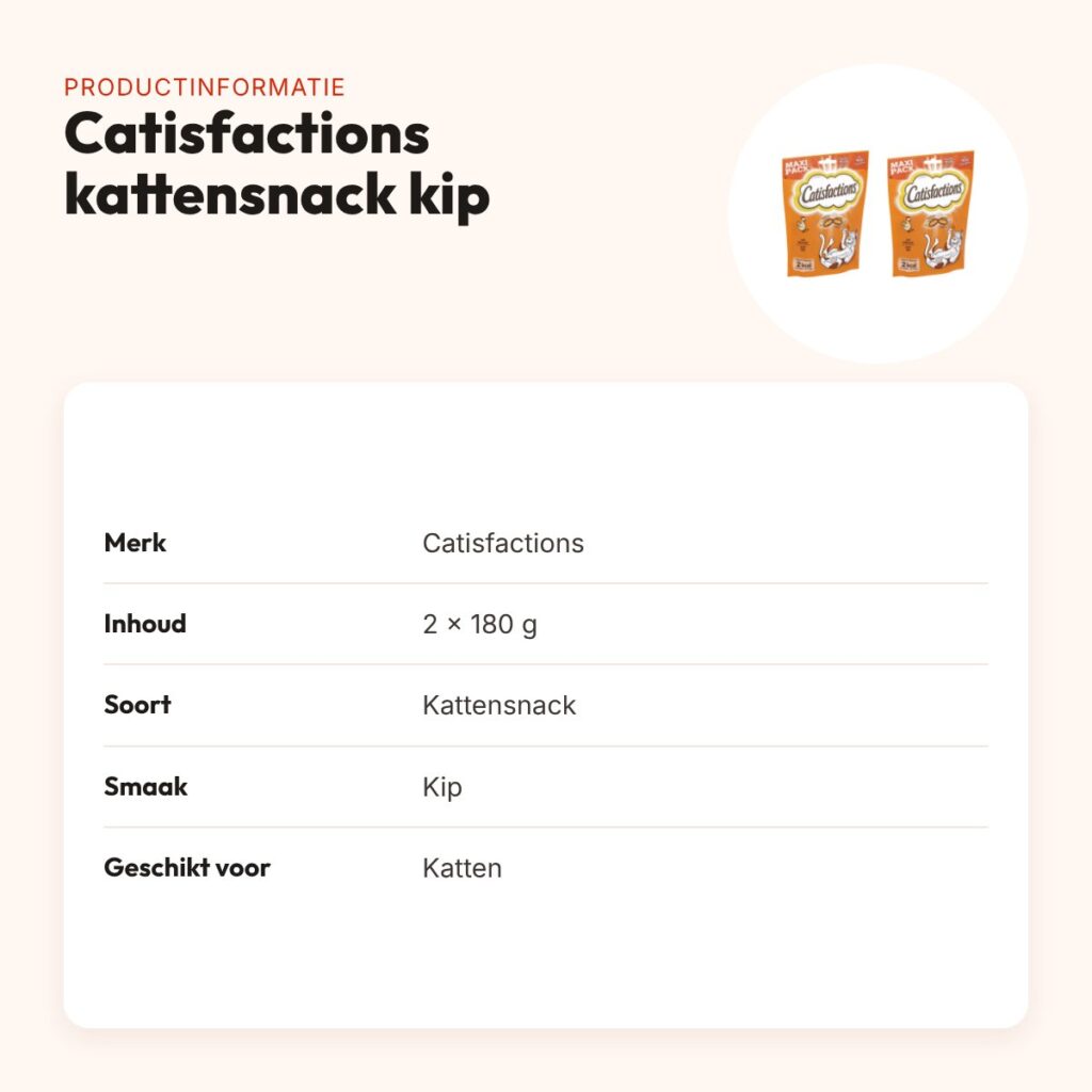 Catisfactions kattensnack kip Maxi Pack 180 g – multipack 2 stuks – productinformatie