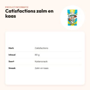 Catisfactions kattensnack zalm en kaas 60 g – krokant met zachte vulling – productinformatie