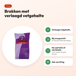 Cavom Compleet Light hondenvoer 20 kg – verlaagd vetgehalte – voordelen