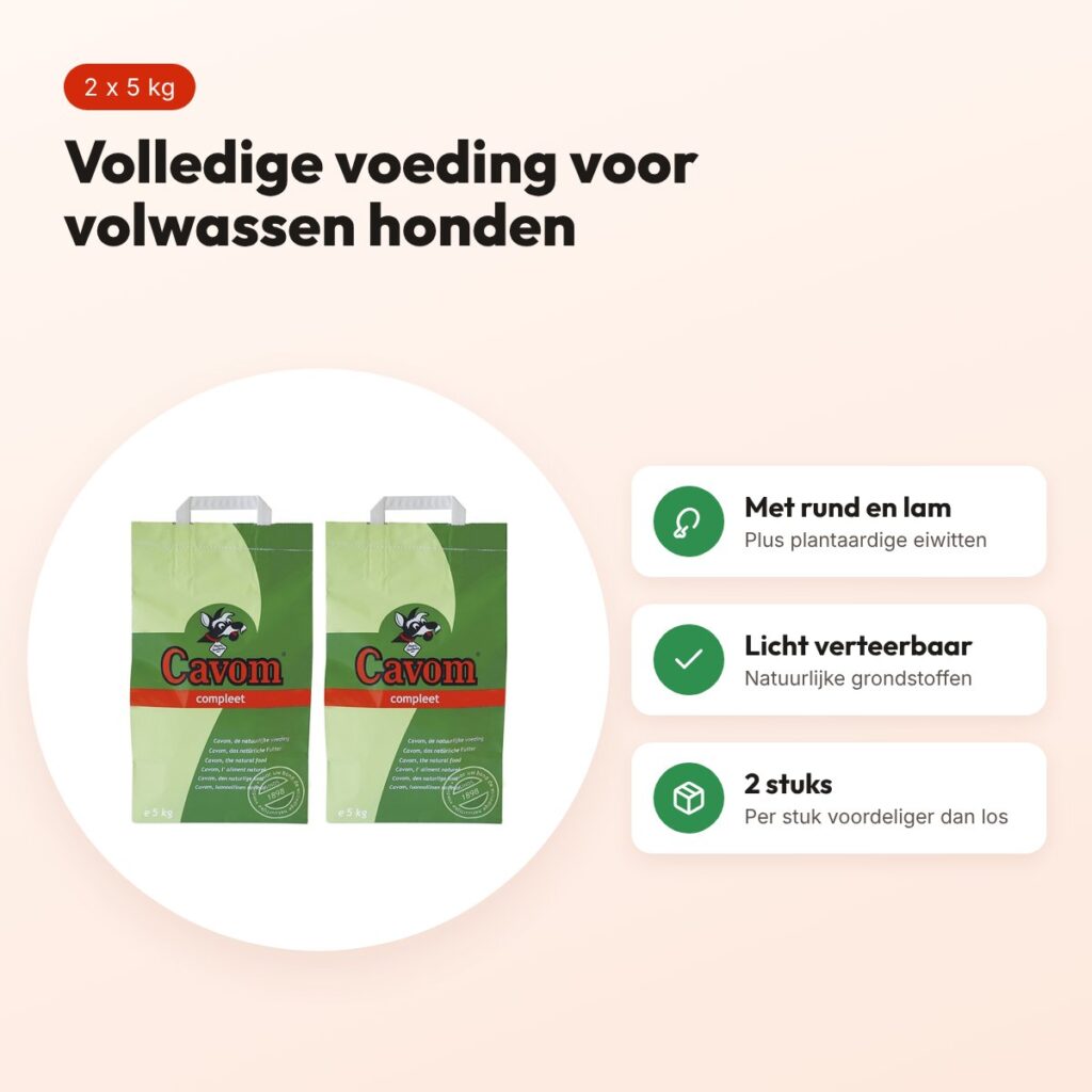 Cavom hondenvoer Compleet 5 kg – multipack 2 stuks – voordelen