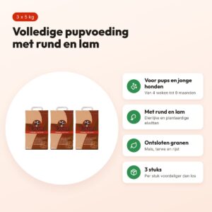 Cavom hondenvoer Compleet Pup/Junior 5 kg – multipack 3 stuks – voordelen