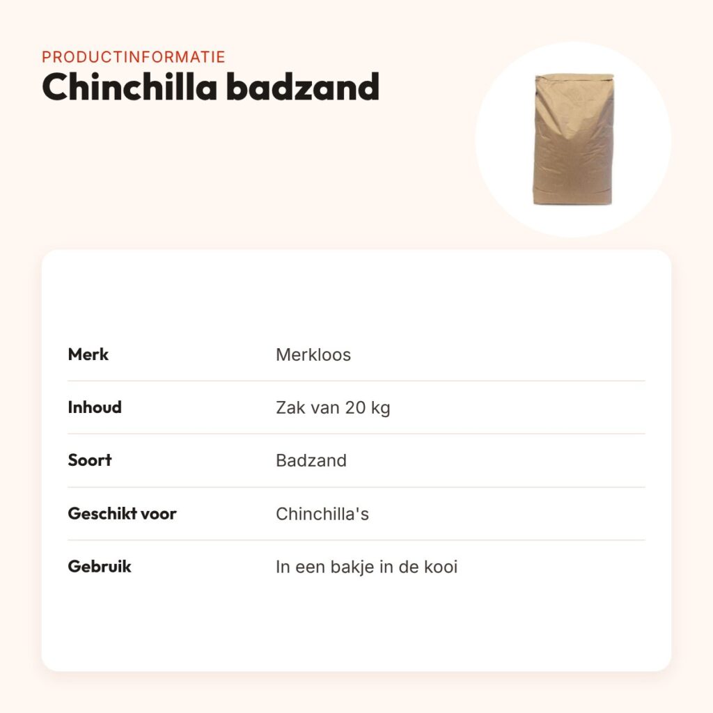 Chinchilla badzand 20 kg – voor de vachtverzorging – productinformatie
