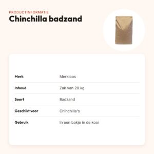 Chinchilla badzand 20 kg – voor de vachtverzorging – productinformatie