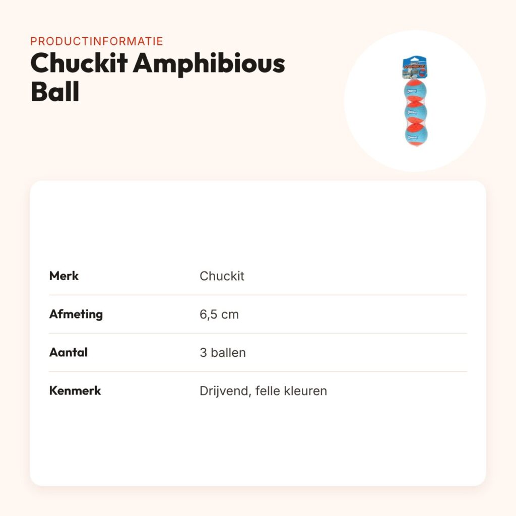 Chuckit Amphibious Ball hondenbal 6,5 cm – set van 3, drijvend – productinformatie
