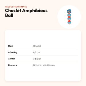 Chuckit Amphibious Ball hondenbal 6,5 cm – set van 3, drijvend – productinformatie