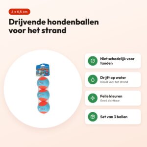Chuckit Amphibious Ball hondenbal 6,5 cm – set van 3, drijvend – voordelen
