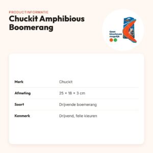 Chuckit Amphibious Boomerang 25 x 18 x 3 cm – drijvend hondenspeelgoed – productinformatie